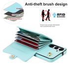 For Samsung Galaxy S25+ 5G RFID Card Slot Phone Case with Long Lanyard(Mint Green) - 3