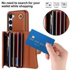 For Samsung Galaxy S25+ 5G RFID Card Slot Phone Case with Long Lanyard(Brown) - 2