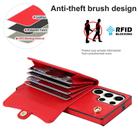 For Samsung Galaxy S25 Ultra 5G RFID Card Slot Phone Case with Long Lanyard(Red) - 3