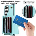 For Samsung Galaxy S25 Ultra 5G RFID Card Slot Phone Case with Long Lanyard(Mint Green) - 2