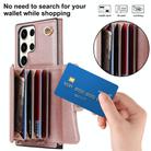 For Samsung Galaxy S25 Ultra 5G RFID Card Slot Phone Case with Long Lanyard(Rose Gold) - 2