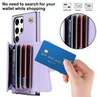For Samsung Galaxy S25 Ultra 5G RFID Card Slot Phone Case with Long Lanyard(Purple) - 2