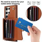 For Samsung Galaxy S25 Ultra 5G RFID Card Slot Phone Case with Long Lanyard(Brown) - 2