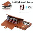 For Samsung Galaxy S25 Ultra 5G RFID Card Slot Phone Case with Long Lanyard(Brown) - 3