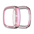 For Fitbit Versa 3 / Versa Sense Double Row Plating Diamonds PC Protective Case(Pink) - 1