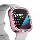 For Fitbit Versa 3 / Versa Sense Double Row Plating Diamonds PC Protective Case(Pink) - 3