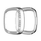 For Fitbit Versa 3 / Versa Sense Double Row Plating Diamonds PC Protective Case(Silver) - 1