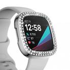 For Fitbit Versa 3 / Versa Sense Double Row Plating Diamonds PC Protective Case(Silver) - 3