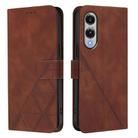For Samsung Galaxy S25 Edge 5G Crossbody 3D Embossed Flip Leather Phone Case(Brown) - 2