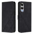For Samsung Galaxy S25 Edge 5G Crossbody 3D Embossed Flip Leather Phone Case(Black) - 2