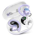 Q38 Ear-mounted LED Digital Display Wireless Bluetooth Earphone(Purple) - 1