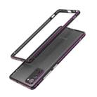 For Samsung Galaxy Note20 Aluminum Alloy Shockproof Protective Bumper Frame(Black Purple) - 1