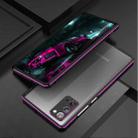 For Samsung Galaxy Note20 Ultra Aluminum Alloy Shockproof Protective Bumper Frame(Black Purple) - 1