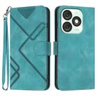 For Itel A50 Line Pattern Skin Feel Leather Phone Case(Light Blue) - 1