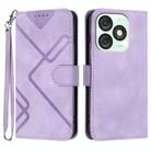For Itel A50 Line Pattern Skin Feel Leather Phone Case(Light Purple) - 1