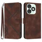 For Itel A50 Line Pattern Skin Feel Leather Phone Case(Coffee) - 1