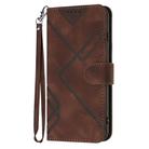For Itel A50 Line Pattern Skin Feel Leather Phone Case(Coffee) - 2