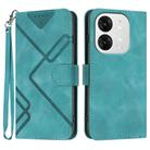 For Itel A80 Line Pattern Skin Feel Leather Phone Case(Light Blue) - 1
