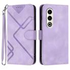 For Itel S25 Line Pattern Skin Feel Leather Phone Case(Light Purple) - 1