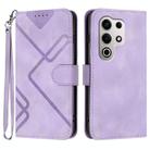 For Itel S25 Ultra Line Pattern Skin Feel Leather Phone Case(Light Purple) - 1