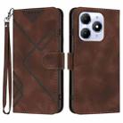 For Itel A90 Line Pattern Skin Feel Leather Phone Case(Coffee) - 1