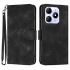 For Itel A90 Line Pattern Skin Feel Leather Phone Case(Black) - 1