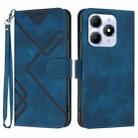For Itel A90 Line Pattern Skin Feel Leather Phone Case(Royal Blue) - 1