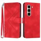 For Itel A95 5G Line Pattern Skin Feel Leather Phone Case(Red) - 1