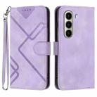 For Itel A95 5G Line Pattern Skin Feel Leather Phone Case(Light Purple) - 1