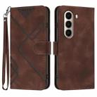 For Itel A95 5G Line Pattern Skin Feel Leather Phone Case(Coffee) - 1