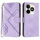 For Itel P65C Line Pattern Skin Feel Leather Phone Case(Light Purple) - 1