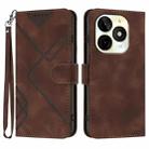 For Itel P65C Line Pattern Skin Feel Leather Phone Case(Coffee) - 1