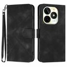 For Itel P65C Line Pattern Skin Feel Leather Phone Case(Black) - 1