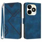 For Itel P65C Line Pattern Skin Feel Leather Phone Case(Royal Blue) - 1