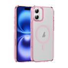For iPhone 16 Translucent Frosted MagSafe Phone Case with AI Button(Pink) - 1