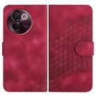 For vivo V30e Elephant Head Embossed Phone Leather Case with Lanyard(Rose Red) - 1