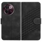 For vivo V30e Elephant Head Embossed Phone Leather Case with Lanyard(Black) - 1