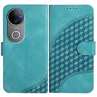 For vivo V50 Elephant Head Embossed Phone Leather Case with Lanyard(Light Blue) - 1