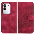 For vivo Y29 4G Elephant Head Embossed Phone Leather Case with Lanyard(Rose Red) - 1