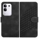 For vivo Y29 4G Elephant Head Embossed Phone Leather Case with Lanyard(Black) - 1
