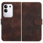 For vivo Y29 4G Elephant Head Embossed Phone Leather Case with Lanyard(Coffee) - 1