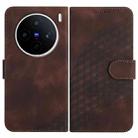 For vivo X200s Elephant Head Embossed Phone Leather Case with Lanyard(Coffee) - 1