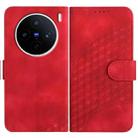 For vivo X200s Elephant Head Embossed Phone Leather Case with Lanyard(Red) - 1