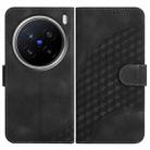 For vivo X200 Pro Elephant Head Embossed Phone Leather Case with Lanyard(Black) - 1
