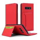 For Samsung Galaxy S10e Strong Magnetism Liquid Feel Horizontal Flip Leather Case with Holder & Card Slots & Wallet(Red) - 1
