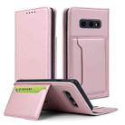 For Samsung Galaxy S10e Strong Magnetism Liquid Feel Horizontal Flip Leather Case with Holder & Card Slots & Wallet(Rose Gold) - 1