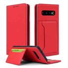 For Samsung Galaxy S10+ Strong Magnetism Liquid Feel Horizontal Flip Leather Case with Holder & Card Slots & Wallet(Red) - 1