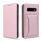 For Samsung Galaxy S10+ Strong Magnetism Liquid Feel Horizontal Flip Leather Case with Holder & Card Slots & Wallet(Rose Gold) - 1