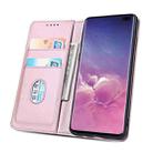 For Samsung Galaxy S10+ Strong Magnetism Liquid Feel Horizontal Flip Leather Case with Holder & Card Slots & Wallet(Rose Gold) - 2