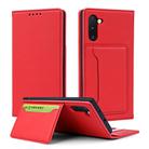 For Samsung Galaxy Note10 Strong Magnetism Liquid Feel Horizontal Flip Leather Case with Holder & Card Slots & Wallet(Red) - 1